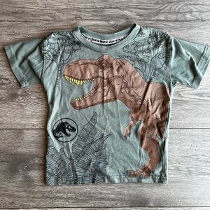 Jurassic Park T-Rex Toddler Boy Short Sleeve T-Shirt Green & Brown 3T